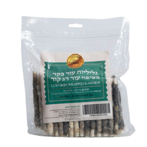 חטיף גליליות בקר בציפוי עור דג 500 גרם